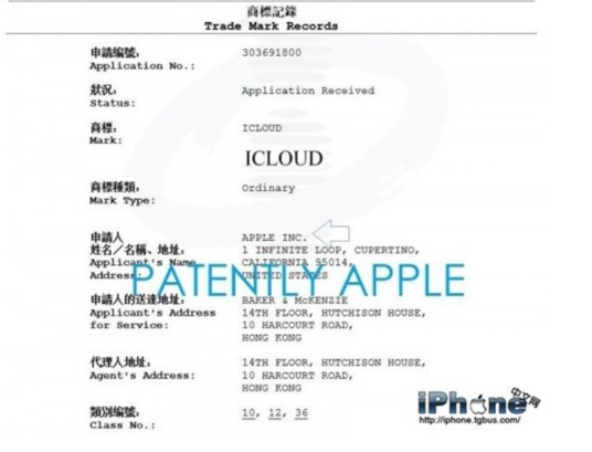 苹果更新iCloud商标：居然已经涵盖了汽车!