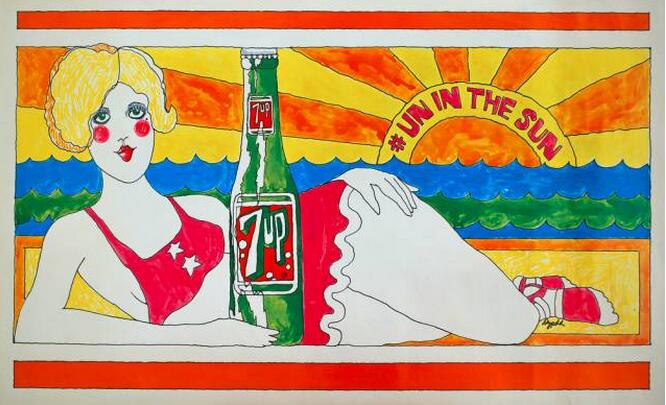 汽水商标设计图案欣赏 | 70s年代的惊艳靓丽七喜海报