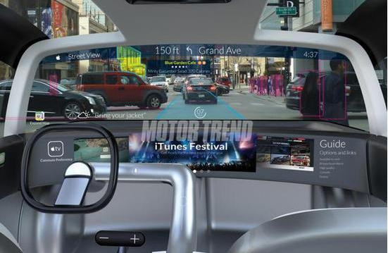苹果公司申请汽车挡风玻璃变AR显示屏专利 显示行车环境等信息