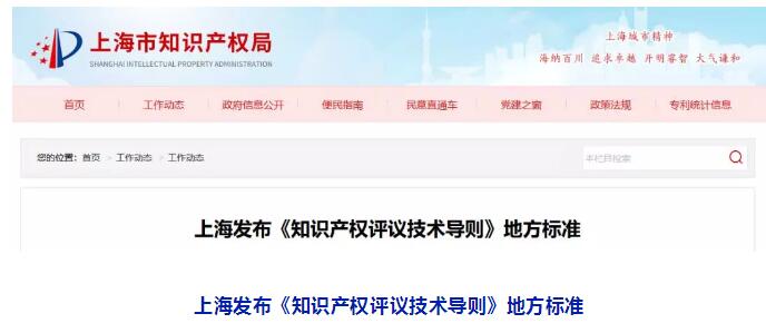 10月1日施行！上海发布《知识产权评议技术导则》地方标准