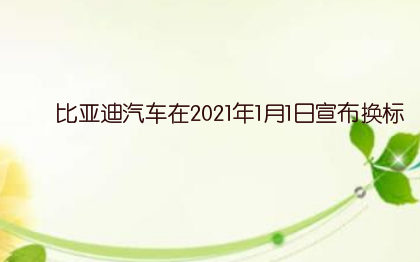 比亚迪汽车在2021年1月1日宣布换标