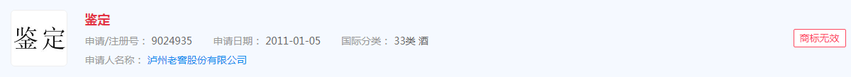 申请“鉴定”商标状态如何了，分类涉及酒类
