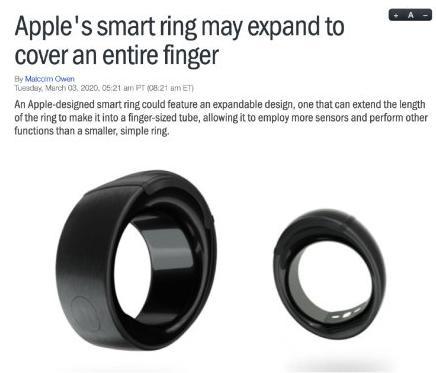 苹果伸缩戒指专利曝光，专利披露更多用途，还带触摸屏
