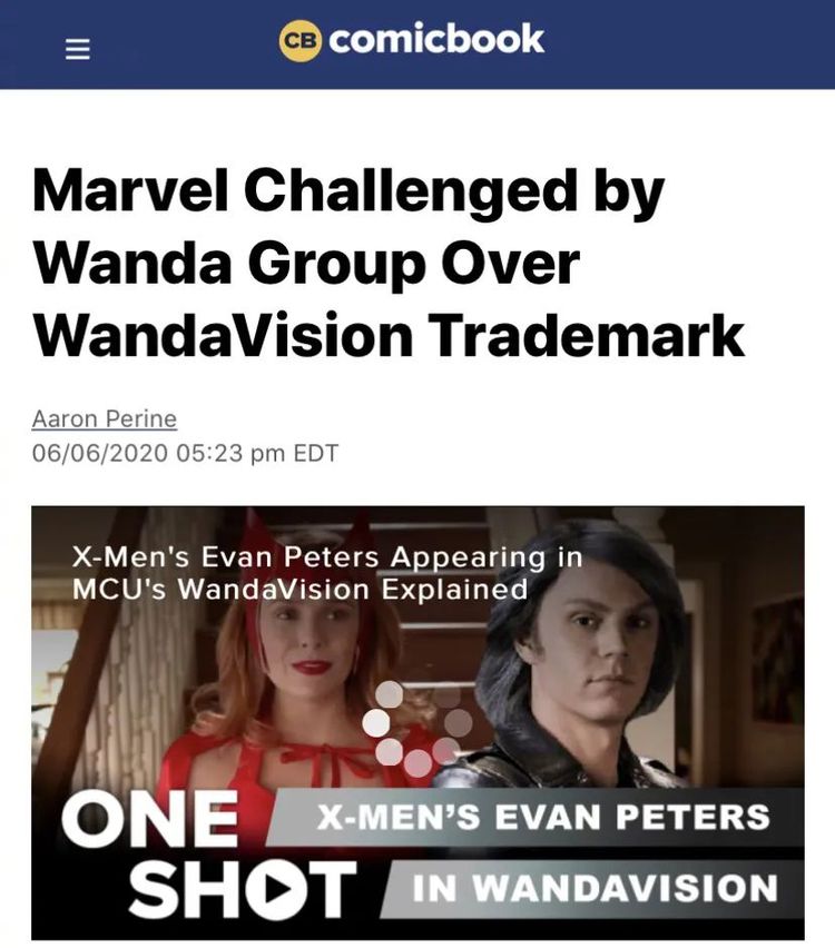 万达起诉“版权狂魔”迪士尼侵权！称《旺达幻视》侵犯Wanda商标