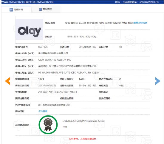 为了“Olay”商标，宝洁公司与这家钟表珠宝公司闹到了法院！