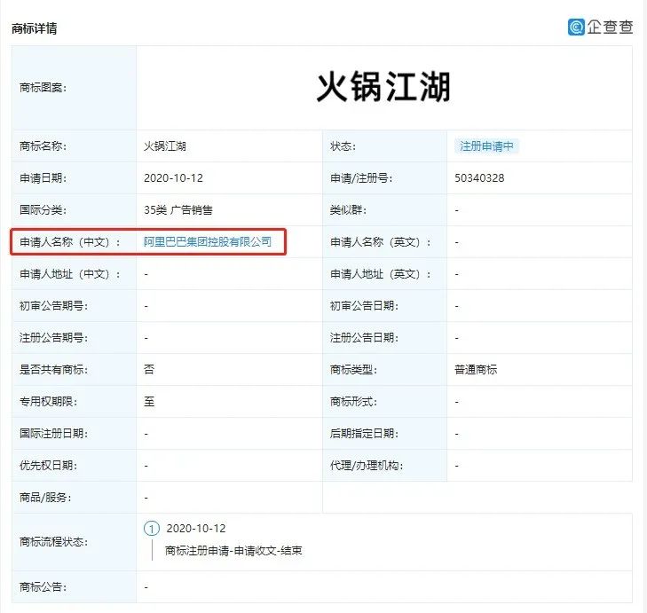 阿里巴巴申请注册“火锅江湖”商标,四川郎酒早已布局