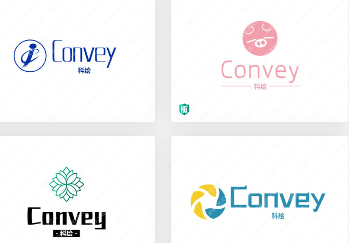有寓意英文谐音logo设计作品欣赏：“Convey”——科绘