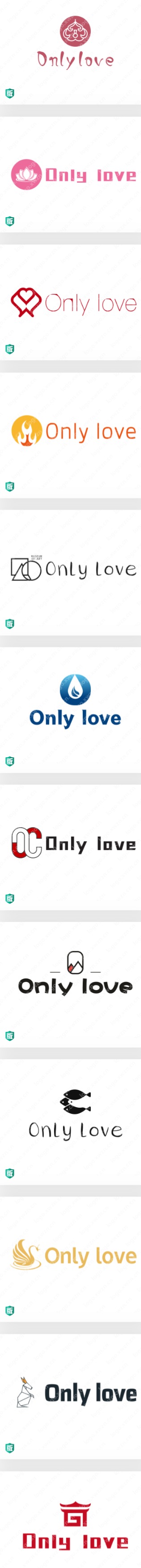 精选20个饰品英文名“Only love”logo设计